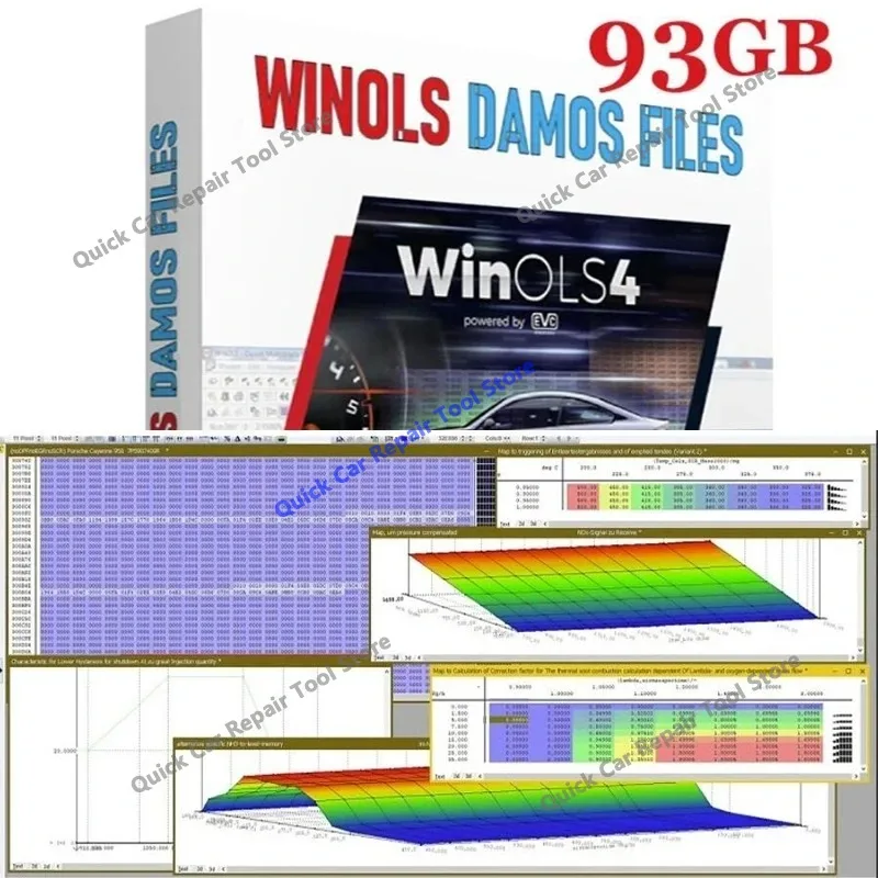 2026 hot newest Neueste Winols 4.7 93GB Damos Big Pack Neu 1.61 1.2 5.3 ECM Titan with Immobilizer Service Tool V2.0 Free Update
