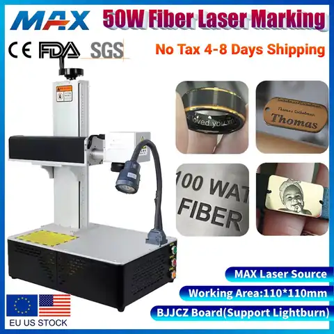Nuovo arrivo 50W MAX Macchina per marcatura laser a fibra Incisore laser integrato portatile Marcatura di gioielli con anelli in oro argento