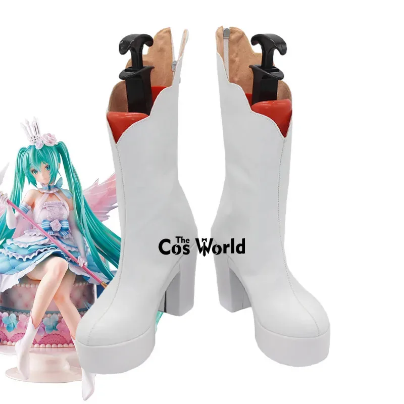 

Miku Sweet Angel Аниме Настроить Косплей Туфли на высоком каблуке Сапоги