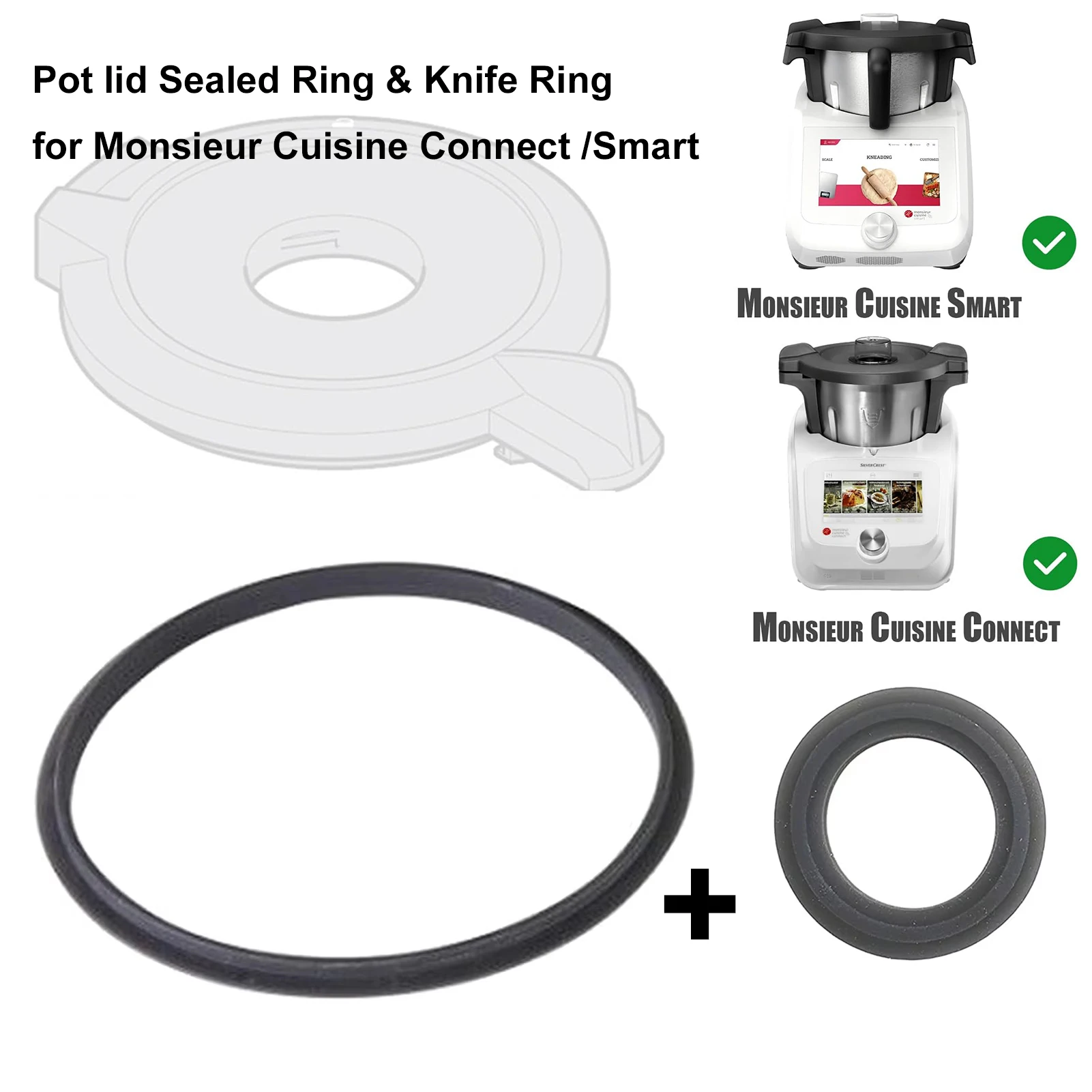 

Sealed Ring for Silvercrest Monsieur Cuisine Connect & Smart Lid Gasket + Knife Sealing Ring