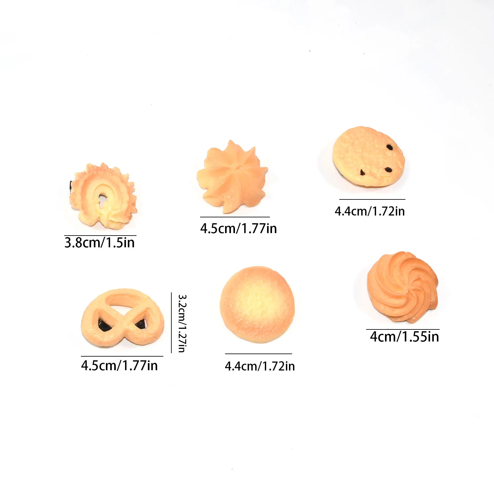 6-Pack Cartoon Cookie Hairpins Novel Fake Food Hair Accessories for Girls Dress-up Hair Decorations