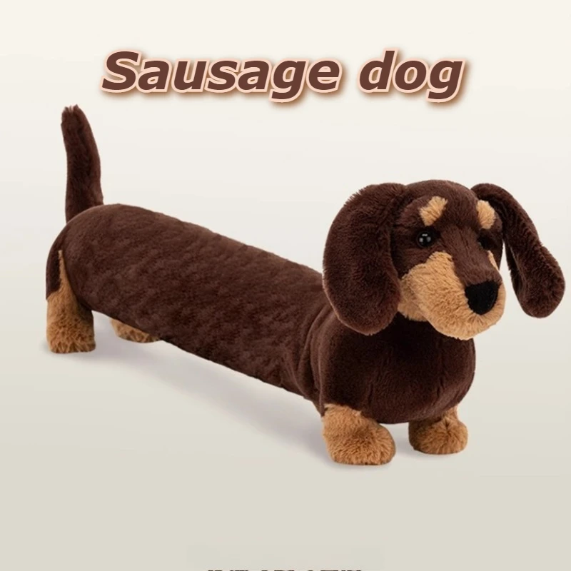 Cute Sausage Dog Plush Toy Soft Fluffy Children Plush Pillows Stuffed Animal Bed Pillow Cushion for Kids Adults Birthday Gift