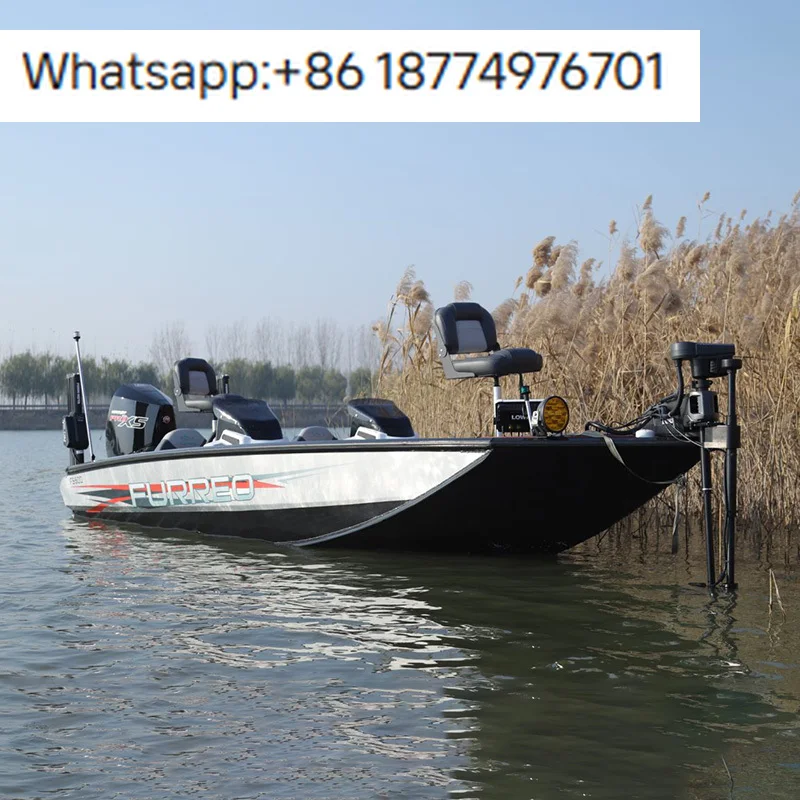 Bote de Aluminio Soldado Furreo 2025 con Consola Central, Bote para Pesca en Ríos