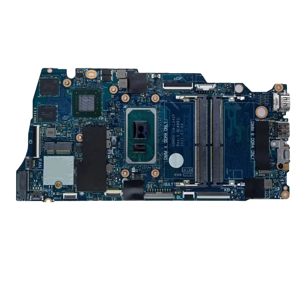 LA-L242P For Dell Inspiron 15 3510 3511 Laptop Motherboard Mainboard With CPU I5-1135G7 GPU:N17S-G5-A1 MX350 2G Tested 100% Work