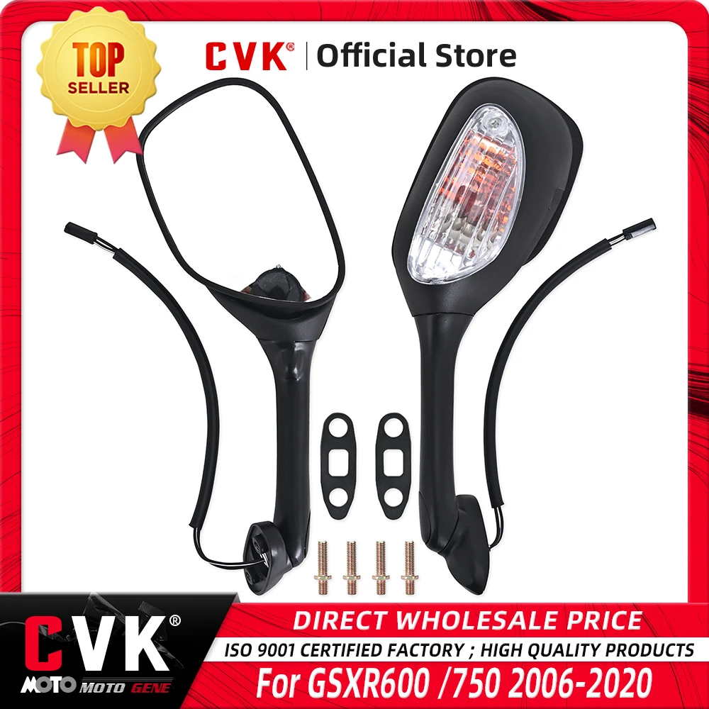 CVK RearView Mirror LED Light For Suzuki GSXR600 GSXR750 GSXR1000 K5 K6 K7 K8 2005 2006 2007 2008 2009 2010 Rear View Mirrors