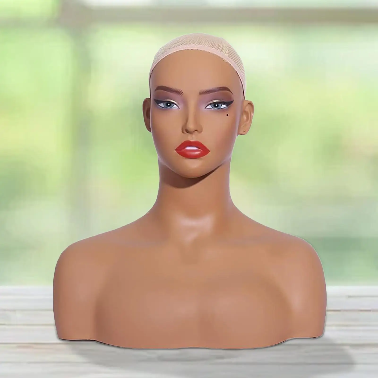 

Женская голова манекена с макияжем, многофункциональная подставка для парика, модель головы парика для ювелирных изделий, шапок, ожерелье, парик, прическа, обучение