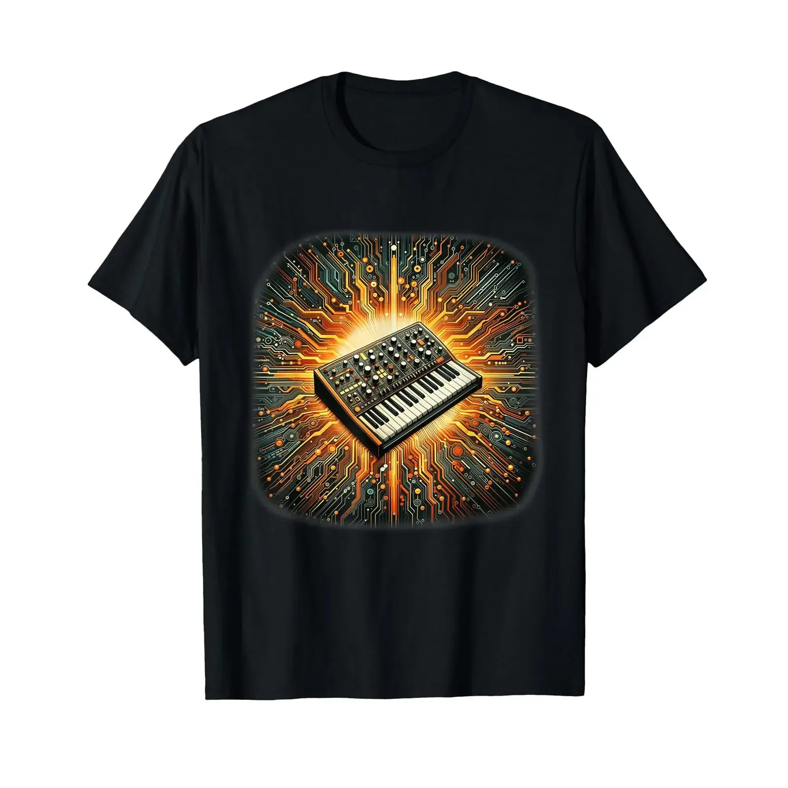 Modular Analog Synthesizer T Shirt Keyboard Music Producer vintage Washed Unisex Stretched fashion designer clothes Stylish