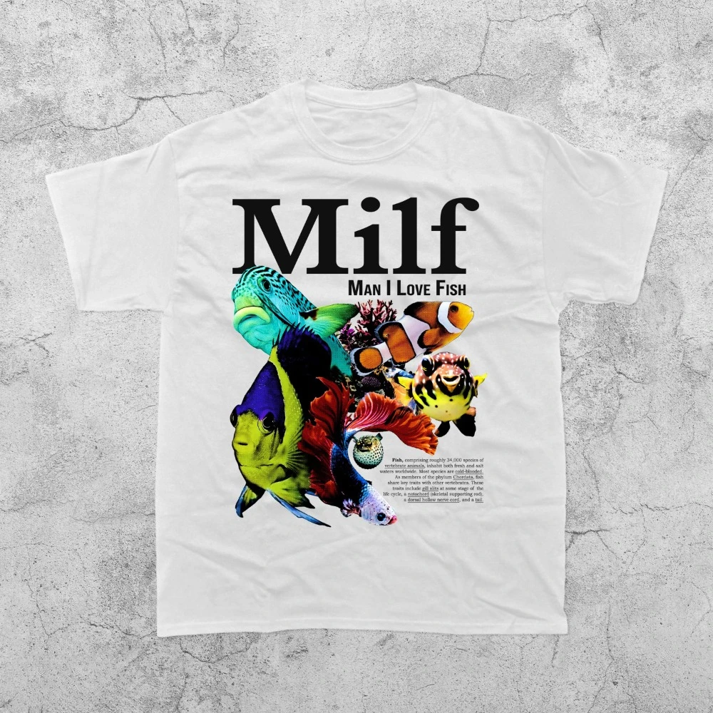 

Man I Love Fish Vintage T-Shirt Funny Ocean Meme Graphic Tee Retro Aquarium Lover Shirt Humor Sea Creature Gift