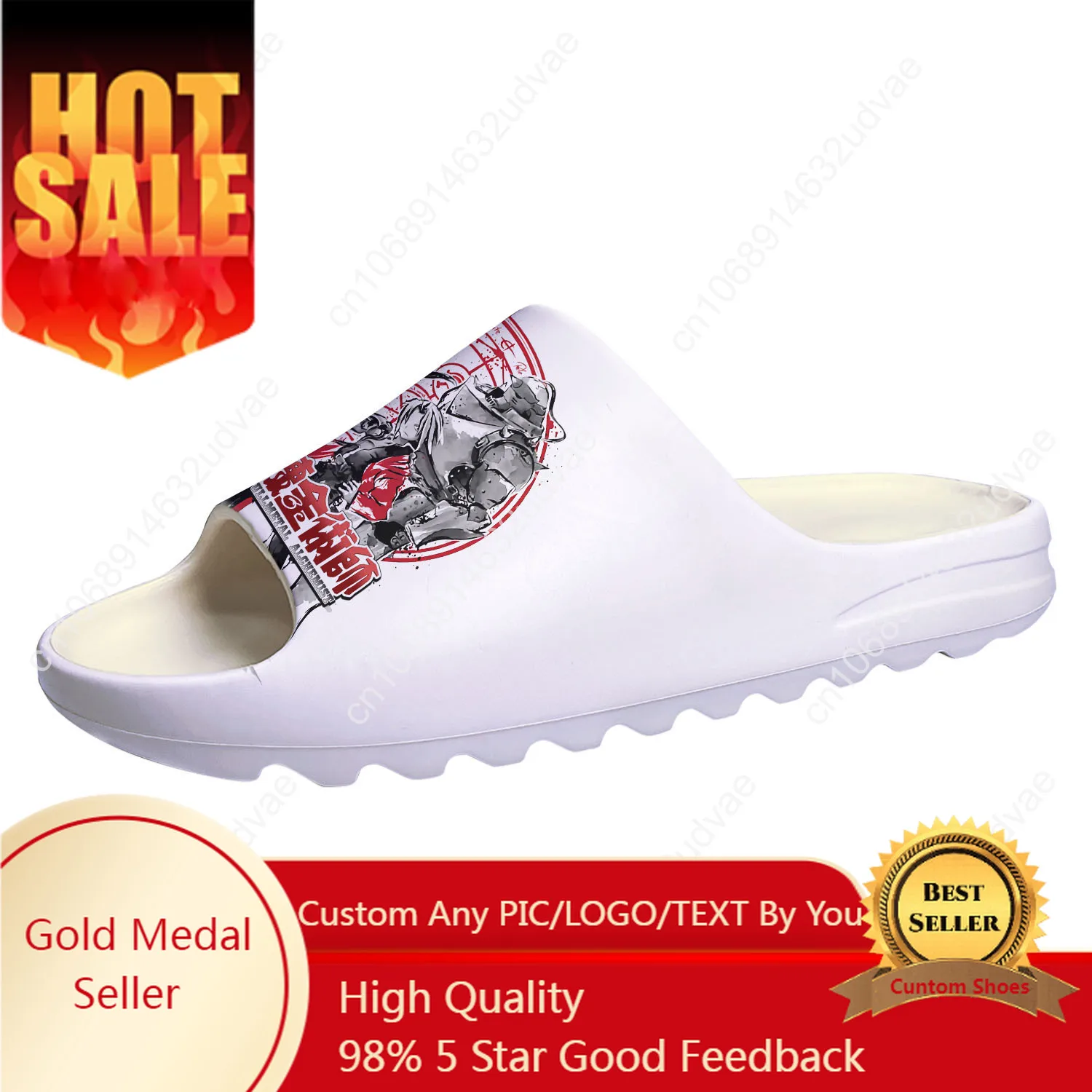 

Fullmetal Alchemist Custom Made Soft Sole Sllipers Home Clogs Step On Water Shoes Mens Womens Teenager Beach Step In Slliper