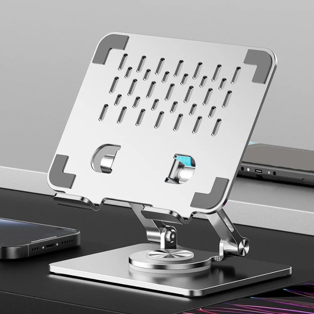 360° Rotation Rotatable Tablet Stand Heat Dissipation Multi Angle Tablet Holder Anti Slip Metal Tablet Phone Metal Bracket