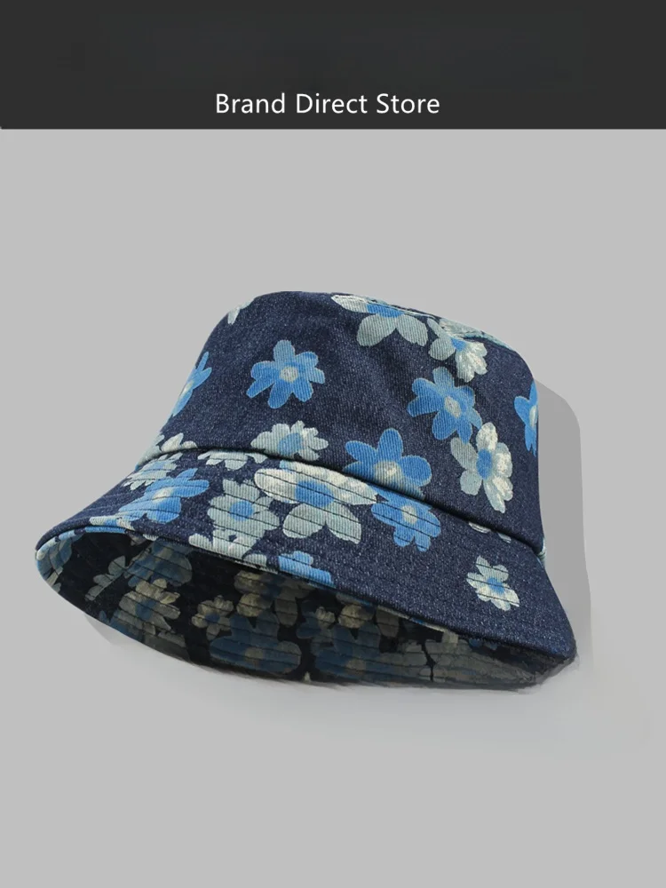 chapeau-bob-retro-en-jean-a-motifs-floraux-pour-femme-–-polyvalent-amincissant-le-visage-casquette-avancee-beret-tendance-respirant-reglable-a-large-bord