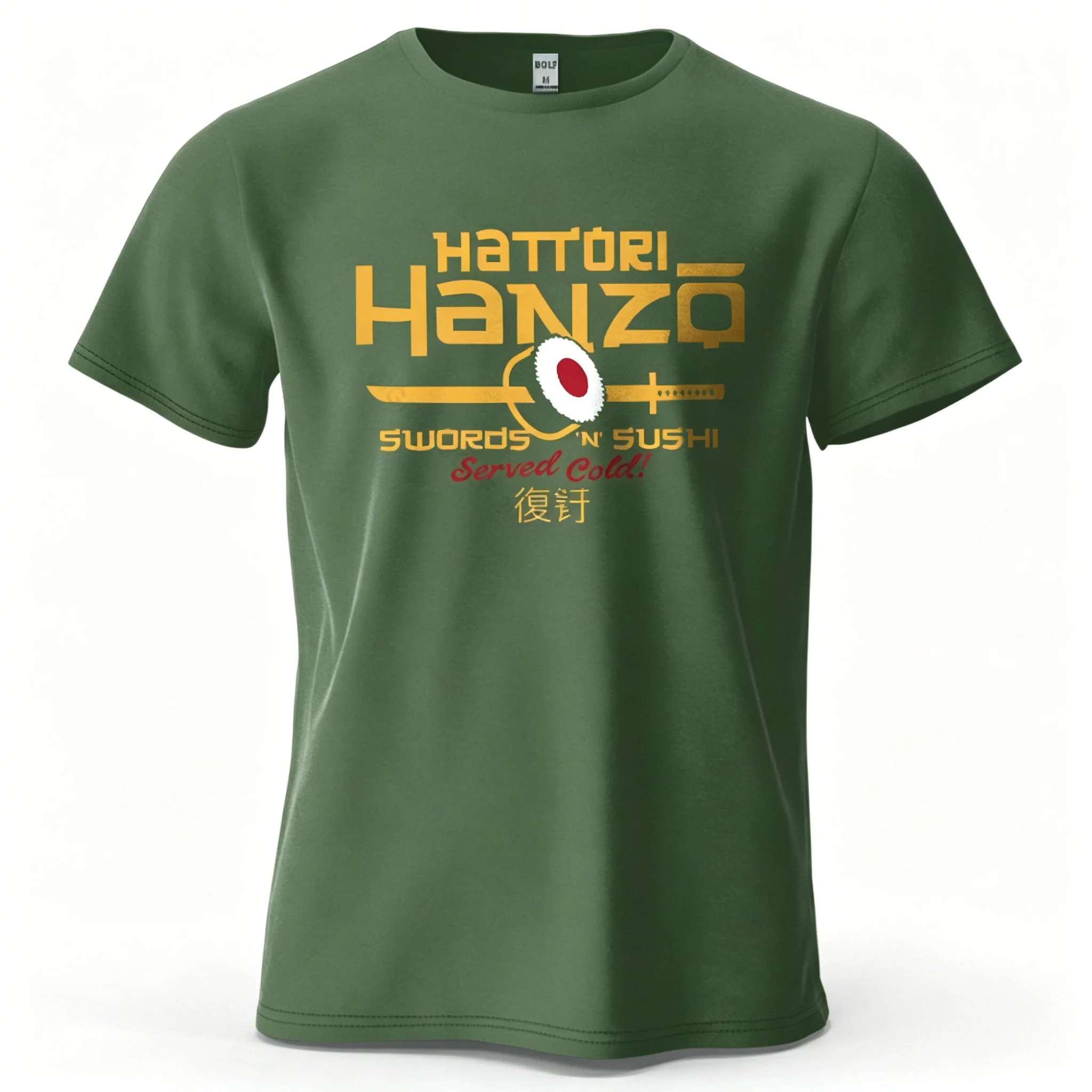 Männer Frauen Hattori Hanzo T-Shirt Swords and Sushi Movie Graphic Tee Lässiges japanisches Retro-Kurzarm-T-Shirt aus Baumwolle Streetwear T-Shirt – Detail 15
