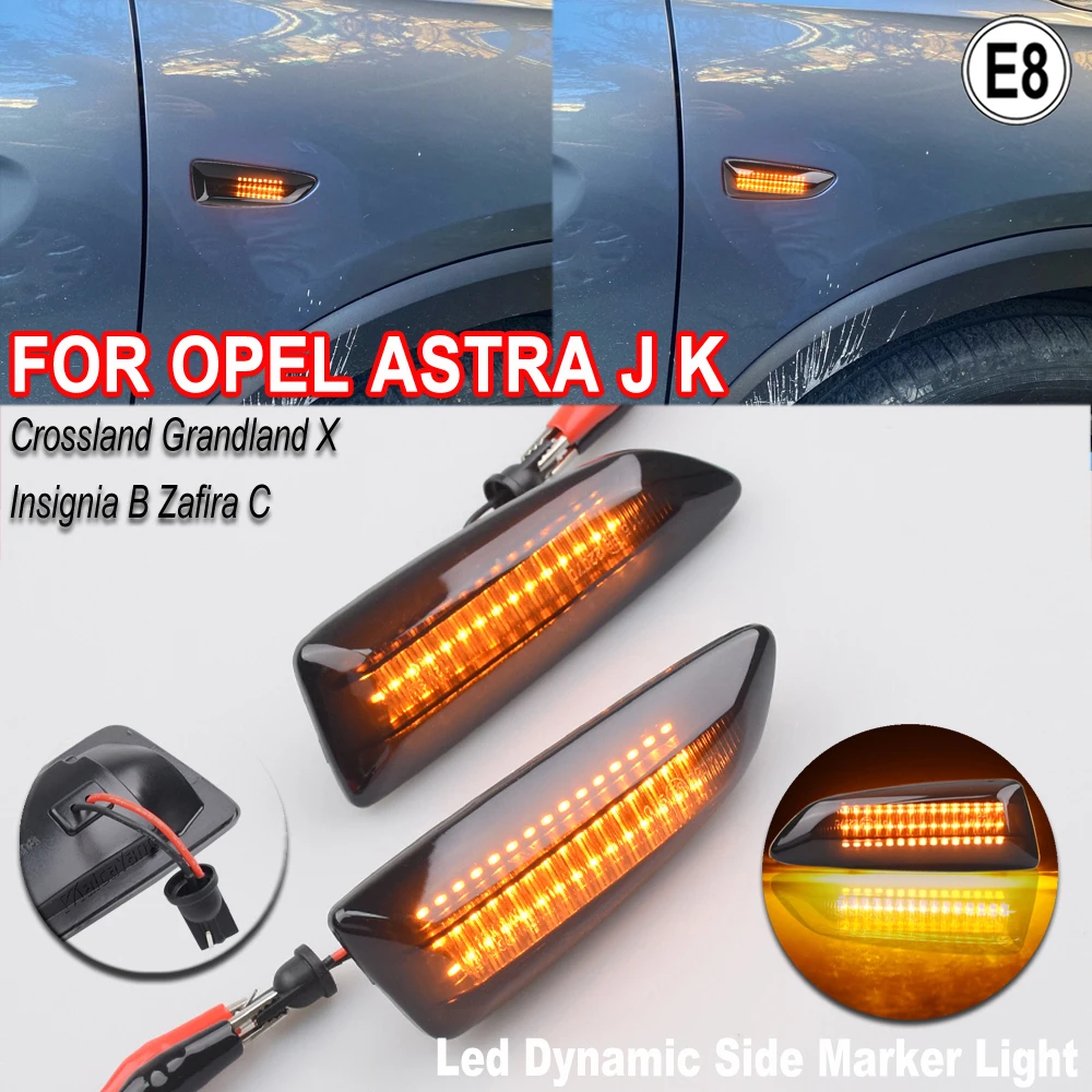 2 Stück LED Dynamische Seitenmarkierungsleuchte Blinklicht Sequentieller Blinker für Opel Astra J Astra J K Zafira C Insignia B Grandland X – Detail 1