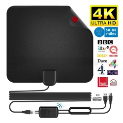 Antena de TV Digital cuadrada para interiores, receptor Digital ATSC de alta definición, HDTV