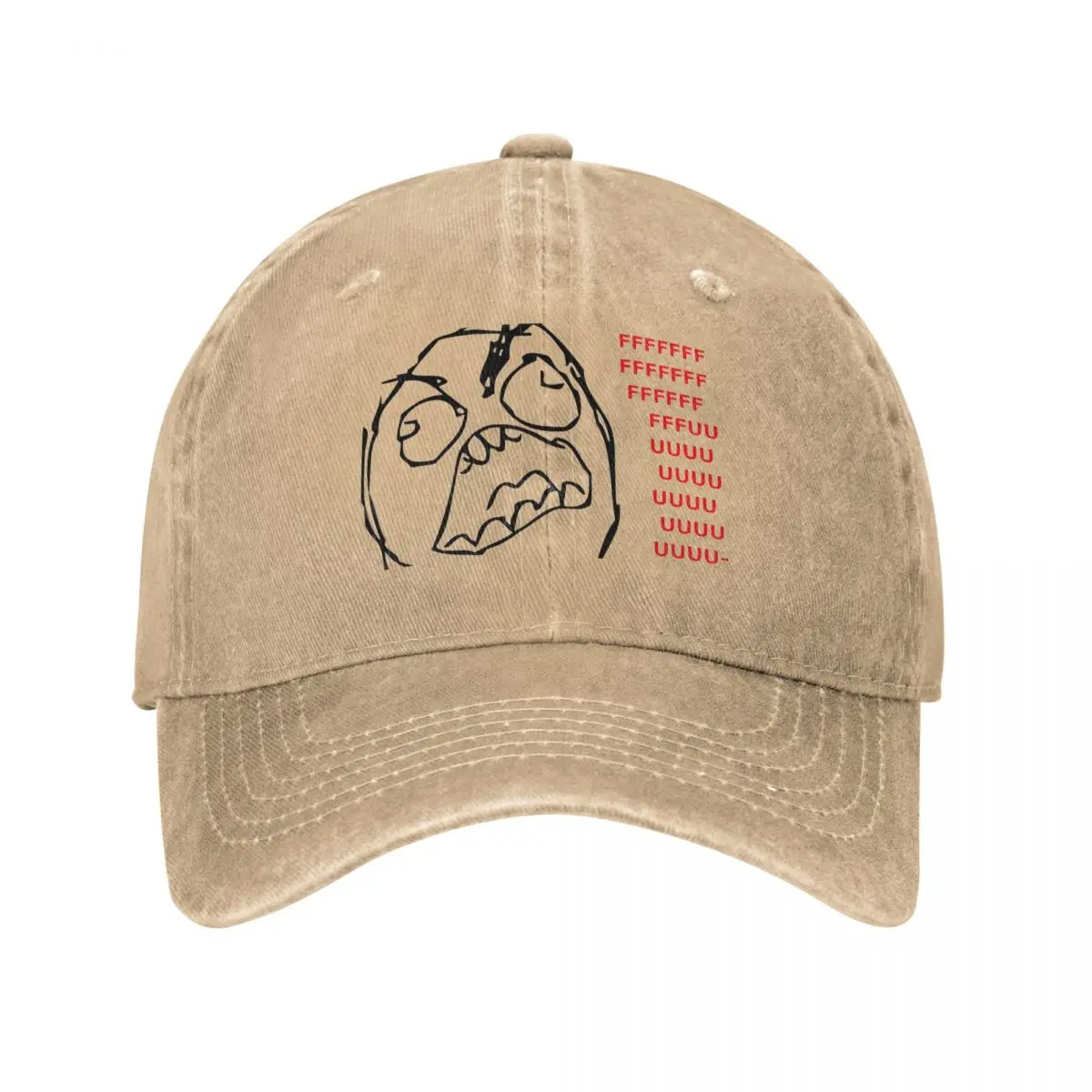 

Vintage Rage Guy RAGE COMIC Baseball Cap Unisex Style Distressed Denim Washed Headwear Outdoor Activities Hats Cap