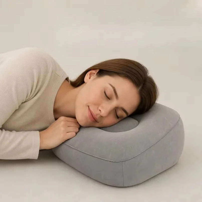Inflatable Pvc Foot Rest Message Pillow Leg Support Cushion For Travel Office Home Under Desk Airplane Car