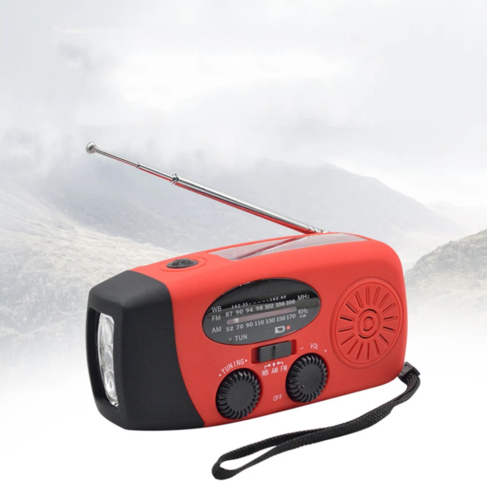 Emergency Radio Hand Crank Solar Weather Radio 2000mAh AM / FM Emergency Weather Radio Portable Power Bank with Solar Charging