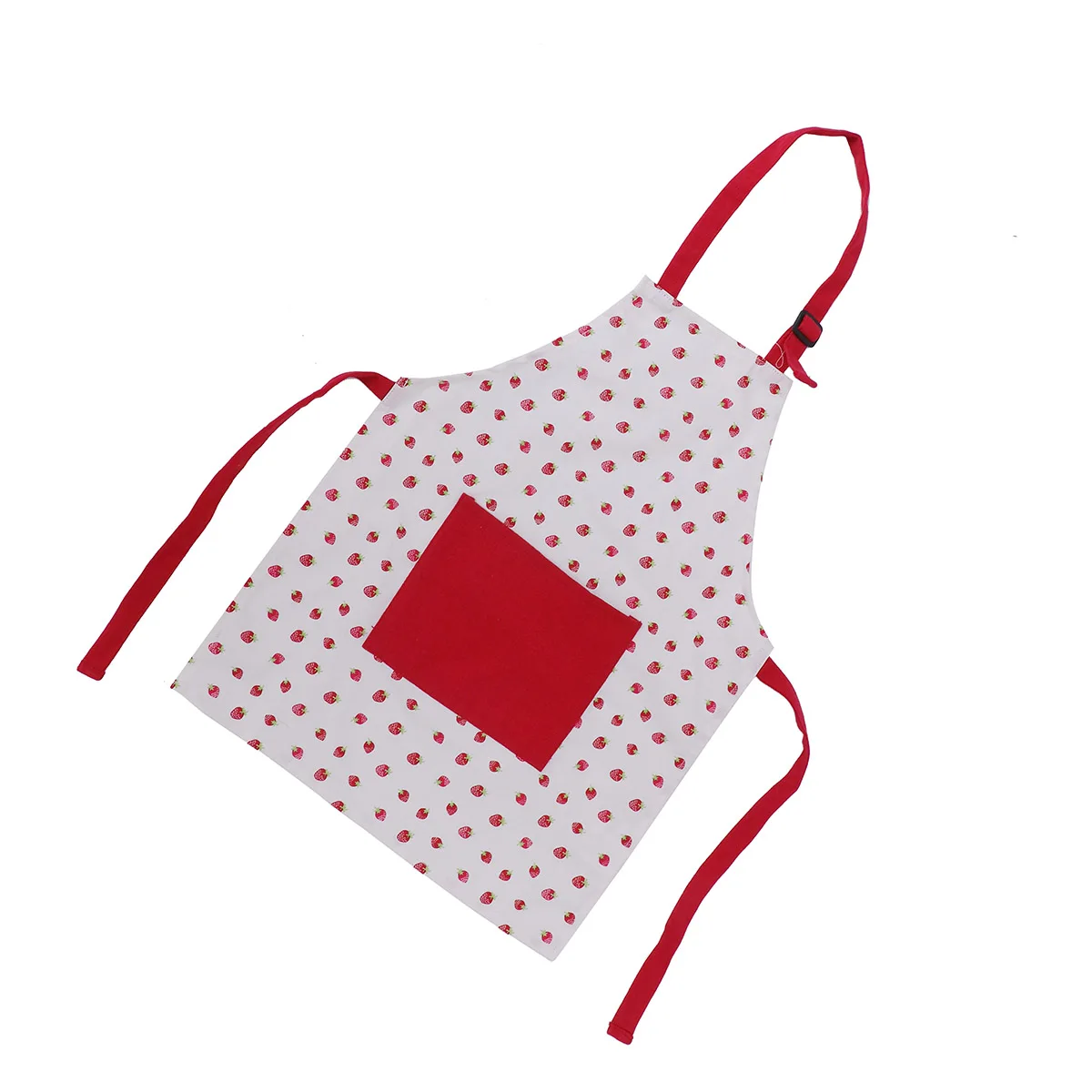 

Children Cotton Red Cooking Bib Hanging Neck Cooking Bib Kids Pinafore Toddler Reusable Easy Clean Adjustable Strap