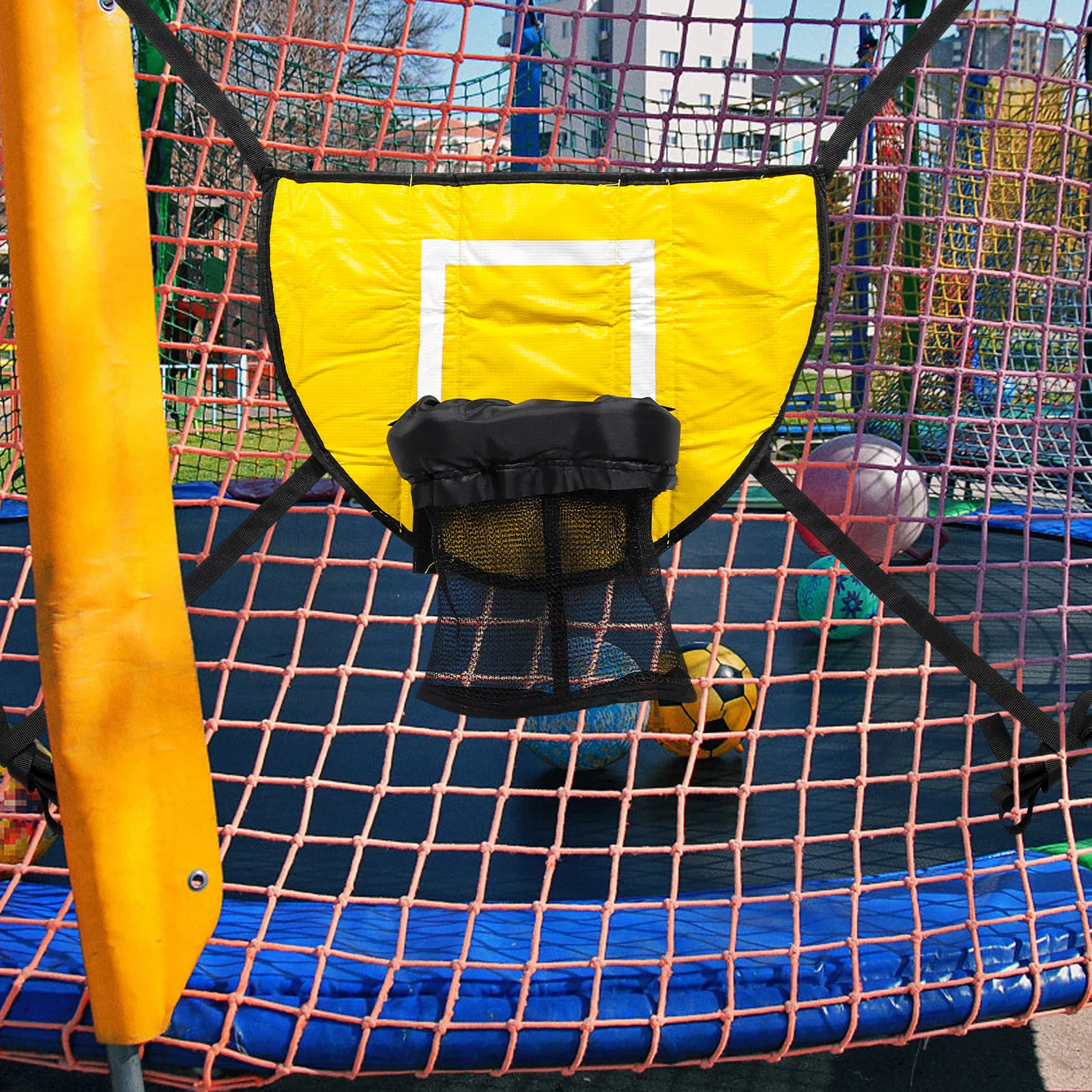 Basketballtor für Trampolin, einfache Installation, tragbar, für den Innen- und Außenbereich, Trampolin-Spiele und Zubehör, Basketballnetz