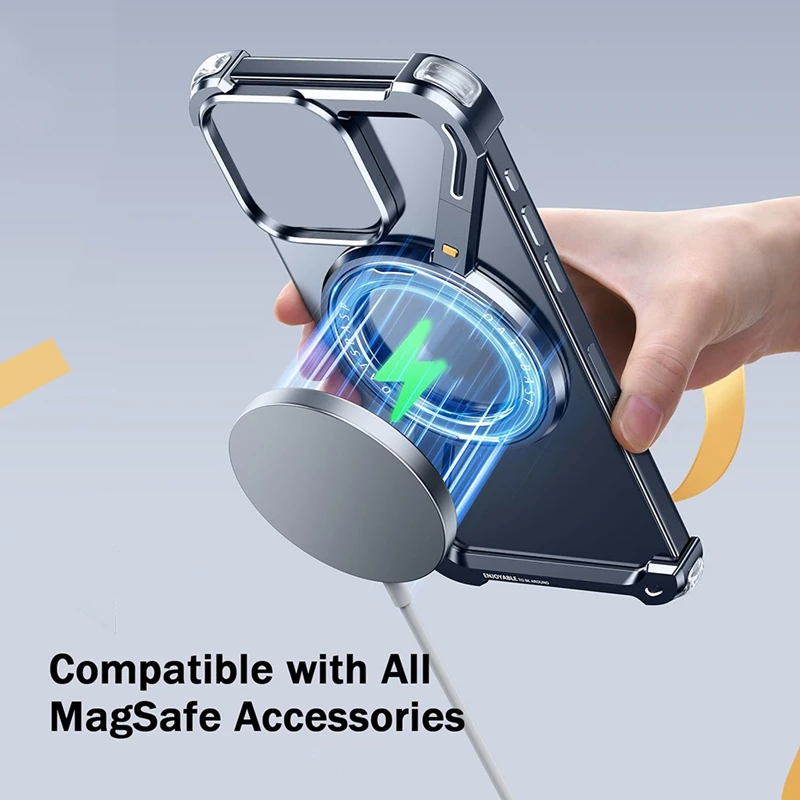 Suporte de telefone ttkk para apple 15pro max, capa de telefone pai z tipo moldura de metal, suporte portátil multifuncional sem moldura