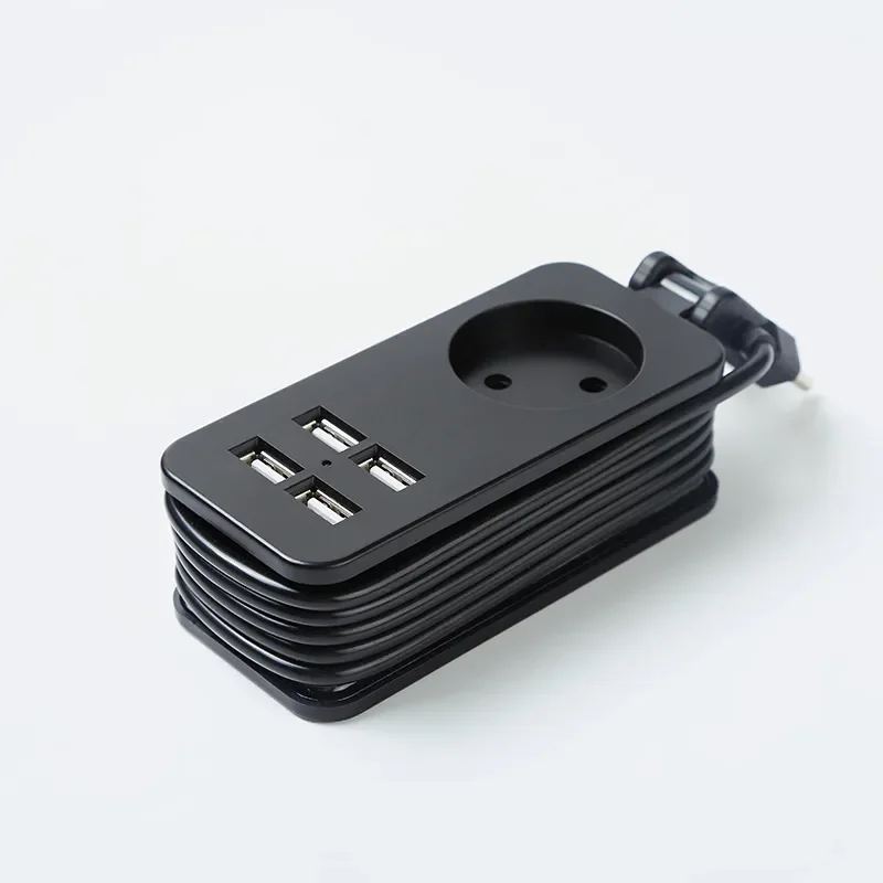 4.0mm/4.8mm EU/KR Plug Power Strip with 4 USB Portable Extension Socket Plug AC Power Travel Adapter USB Smart Phone