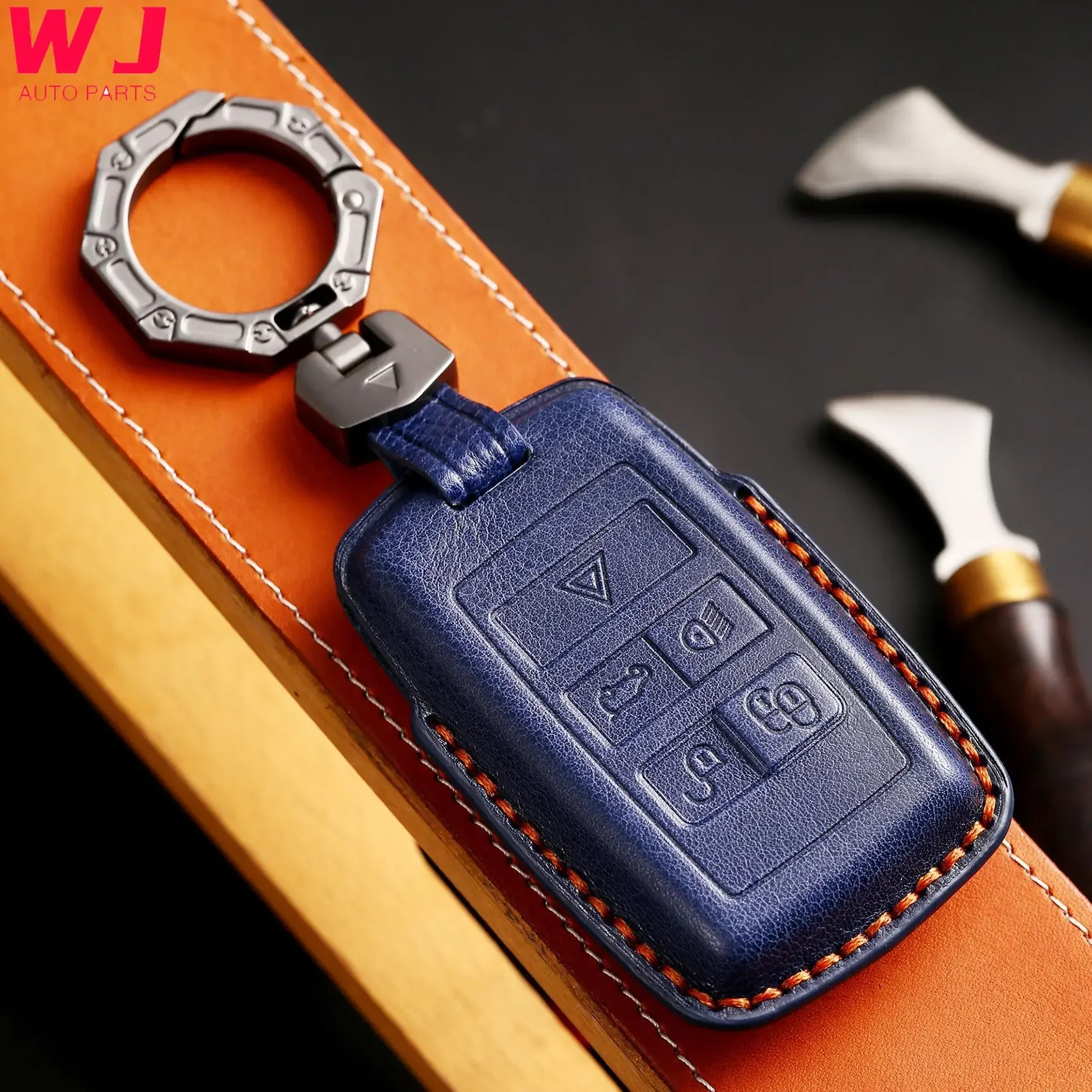 

Luxury Car Key Cover Case Shell For Land Rover Range Rover Discovery 5 Sport For Jaguar XE XF XJ F PACE Leather Keyring Holder