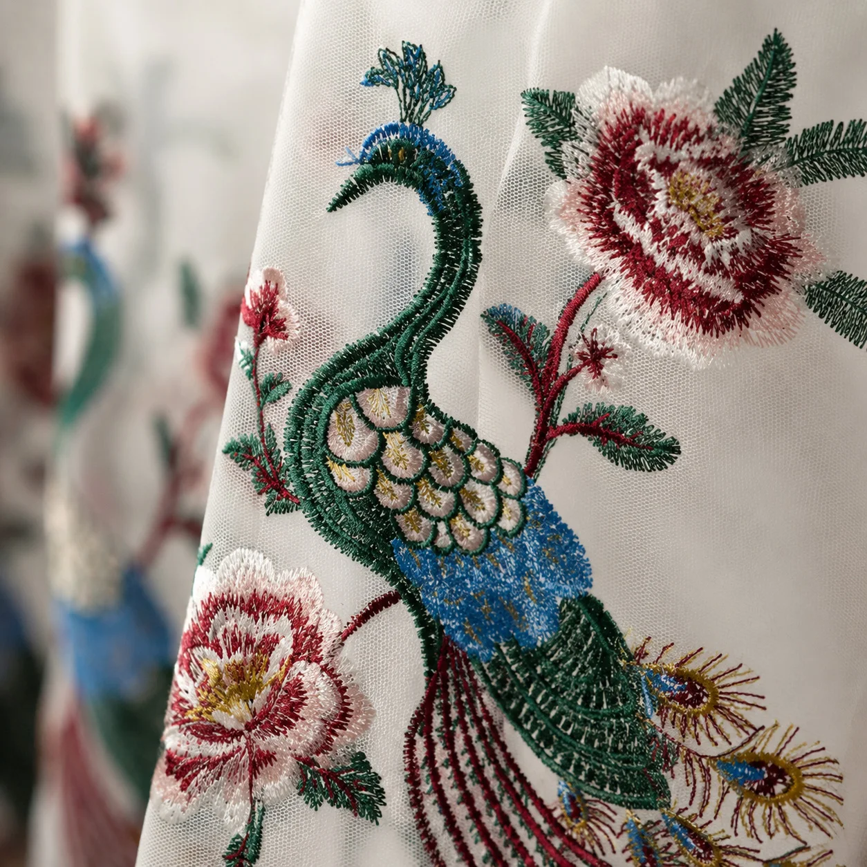 1 pièce, Voilage blanc brodé d - Embroidery Room avis et prix