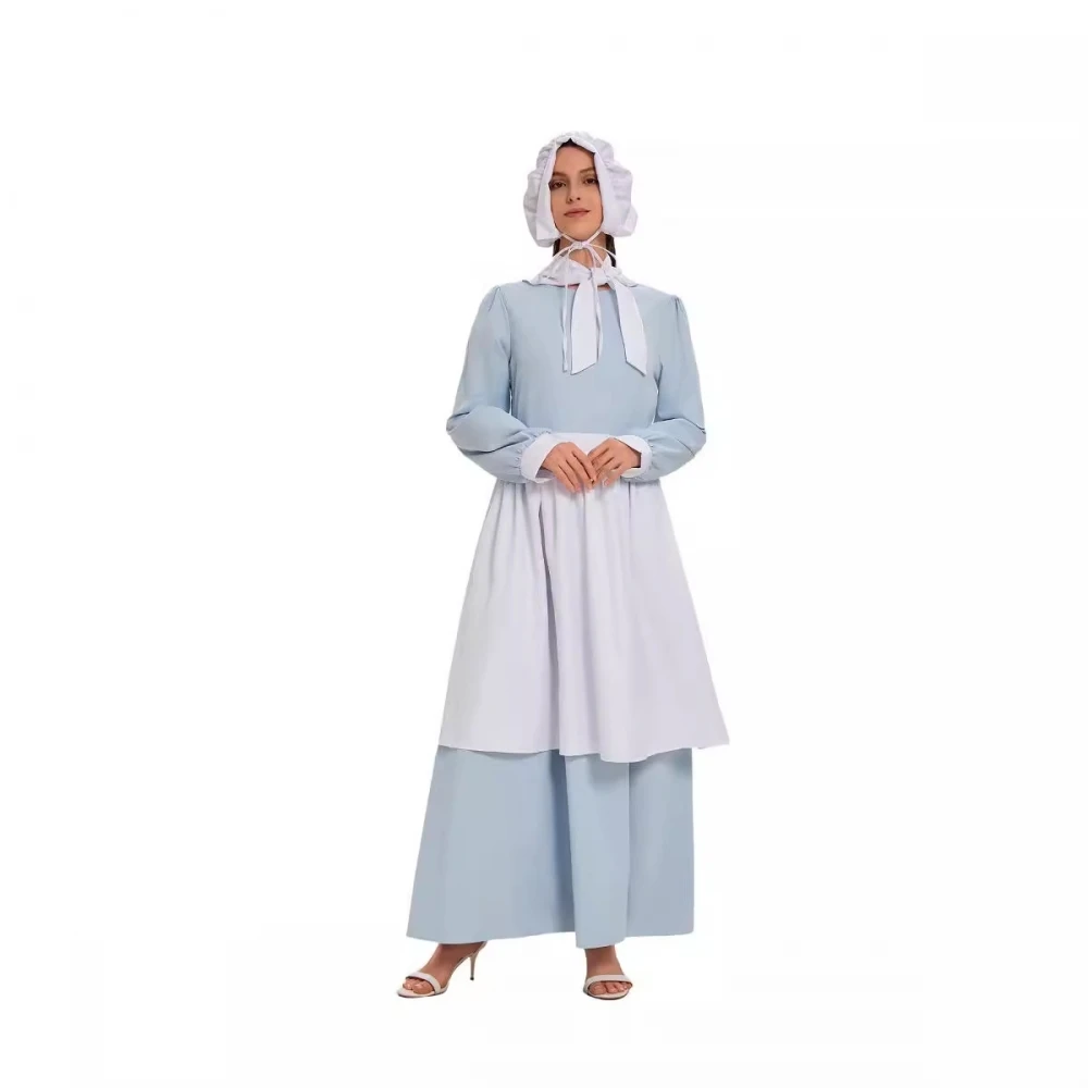 زي خادمة للبالغين على الطراز الياباني، ملابس نادلة، تنورة لوليتا طويلة، زي تنكري للهالوين، ملابس لعب الأدوار للنساء