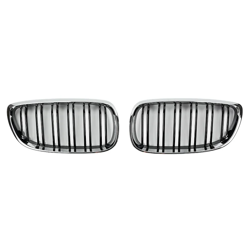 

E92 TWIN BAR GRILLE FOR 3 SERIES coupe' TUNING GRILLE 2006-2009 GLOSS BLACK WITH CHROME RIM