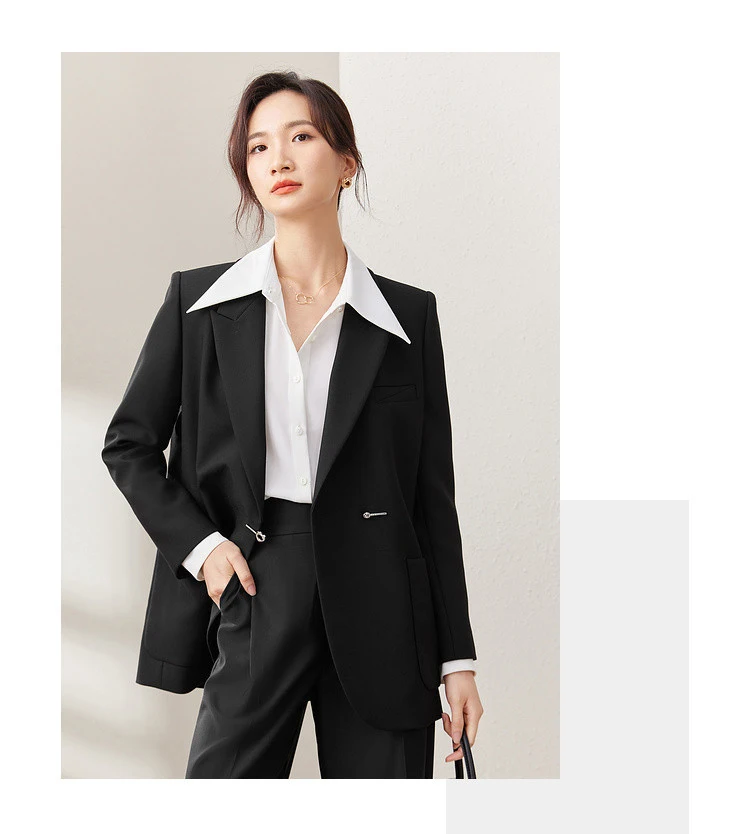 SENTUBILA Maßgeschneiderter Blazer für Damen 2026 Frühling Herbst Modetrend Elegante Anzugjacke für die Arbeit Damenbekleidung 153XC3230 – Detail 8