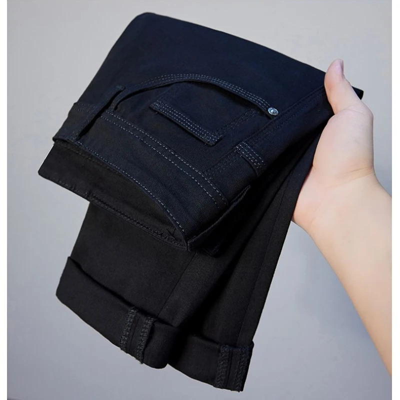 الشتاء الصوف السراويل الرجال سميكة ضئيلة مرونة الأعمال عارضة المخملية السراويل الدافئة الأزياء بلون أفخم السراويل الذكور الملابس #4