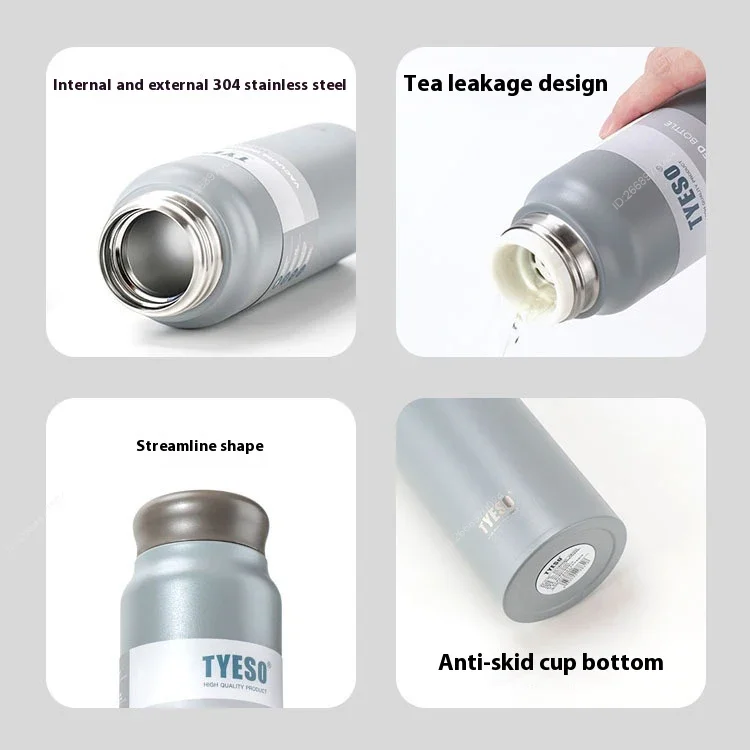 Tyeso الفولاذ المقاوم للصدأ معزول السفر القدح المحمولة الرياضة في الهواء الطلق زجاجة ماء عبر الحدود ترموس تفريغ القهوة كوب قارورة عازلة