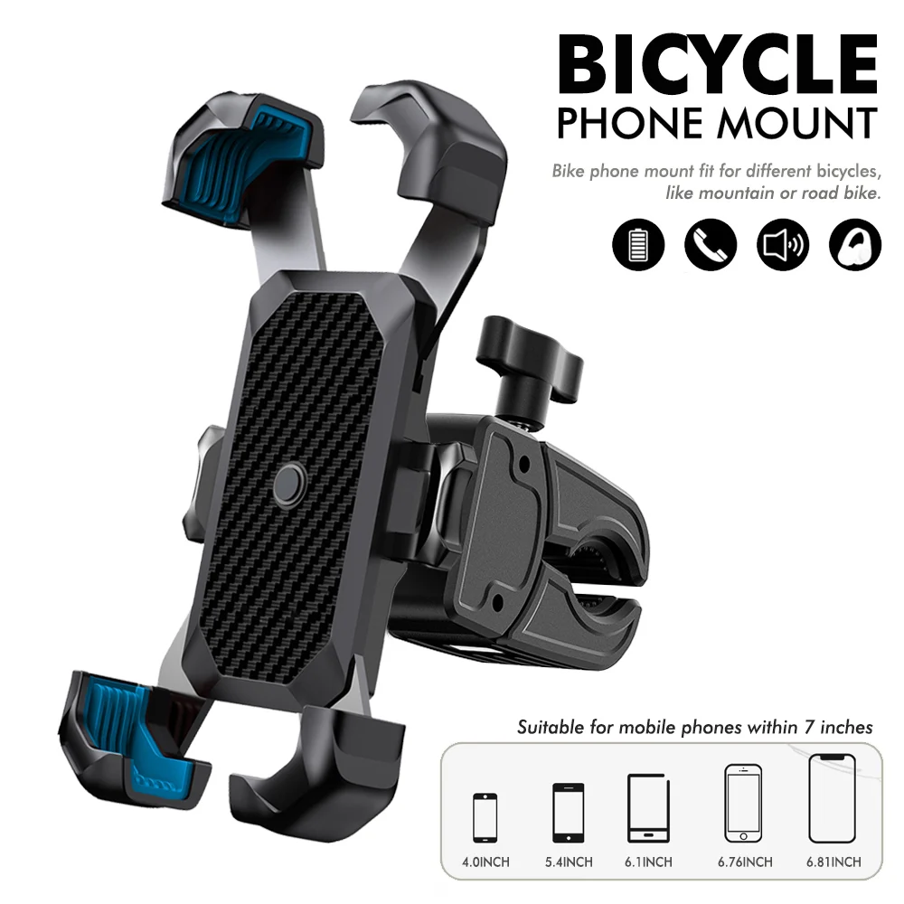 

Bike Motorcycle Handlebar Phone Mount 360° Rotating Anti-slip Adjustable Cycling Cell Phone Holder Navigation Bracket