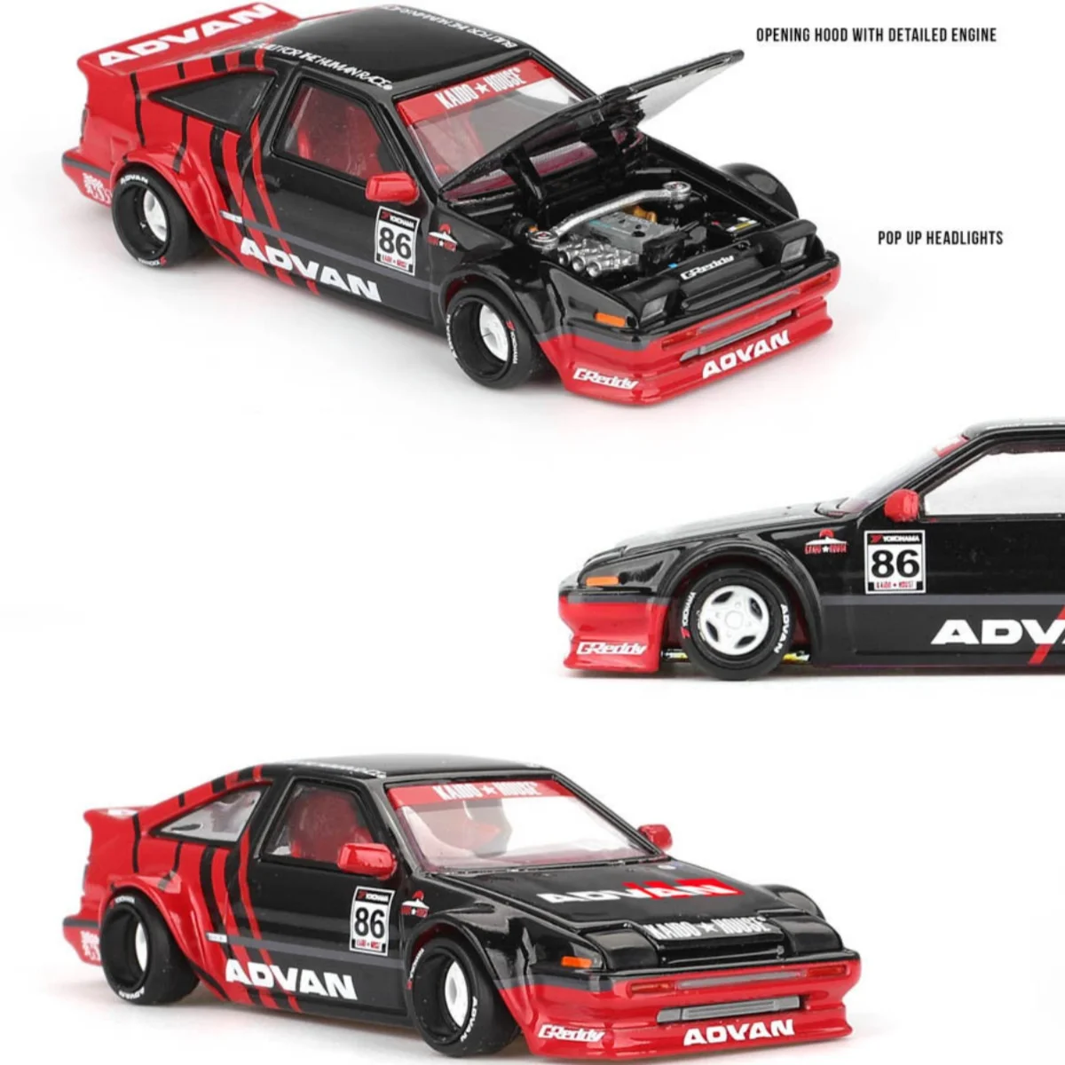 Kaido House+MINIGT 214 1:64 Collection AE86 ADVAN Diecast Model Car