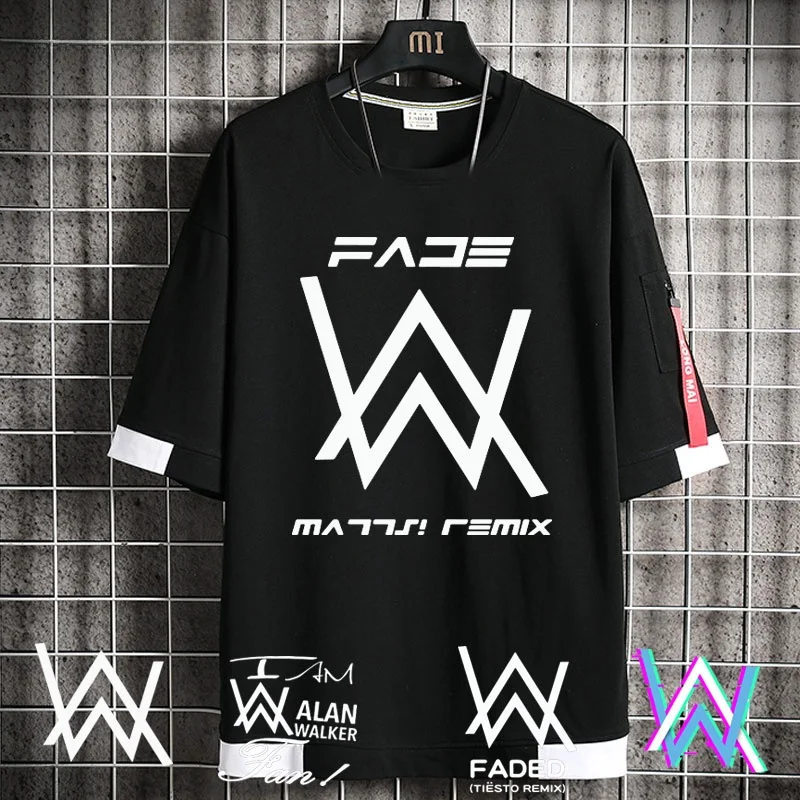 Alan Walker Pure Cotton Half Sleeve T-Shirt Unisex Student Short Sleeve Thin Cotton Tee Casual Summer round Neck Top