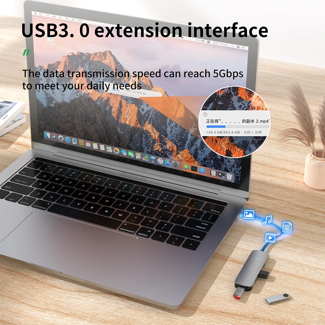 Usb C Hub 5 In 1 Multiport Adapter Usb 3.0/2.0 Ports, Type C 100w Power Delivery Charging Port,compatible With All Typec Devices