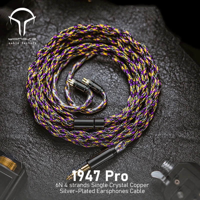

Yongse 1947Pro Earsphones Cable 6N 4 strands Single Crystal Copper Silver Plated Earsphones Cable