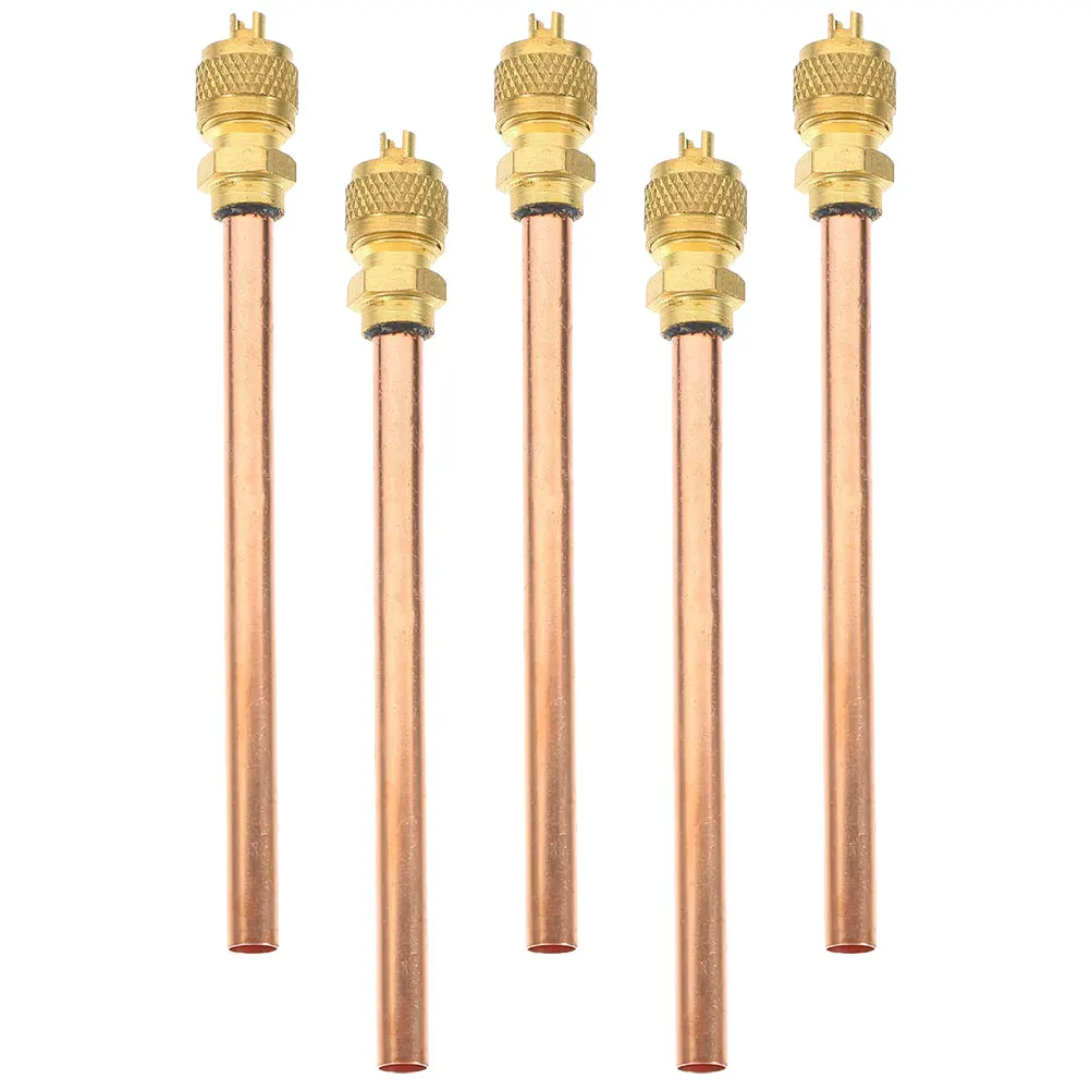 

5Pcs Fridge Service Access Valves Air Conditioner Filling Access Valves Copper Refrigeration Tool for Charging Repair