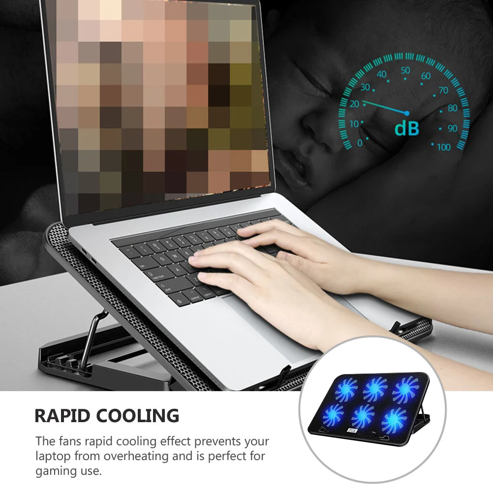 Laptop Radiator Beugel Basis Zes Fans Koeler Stand Staande Computer Koelpad Voor