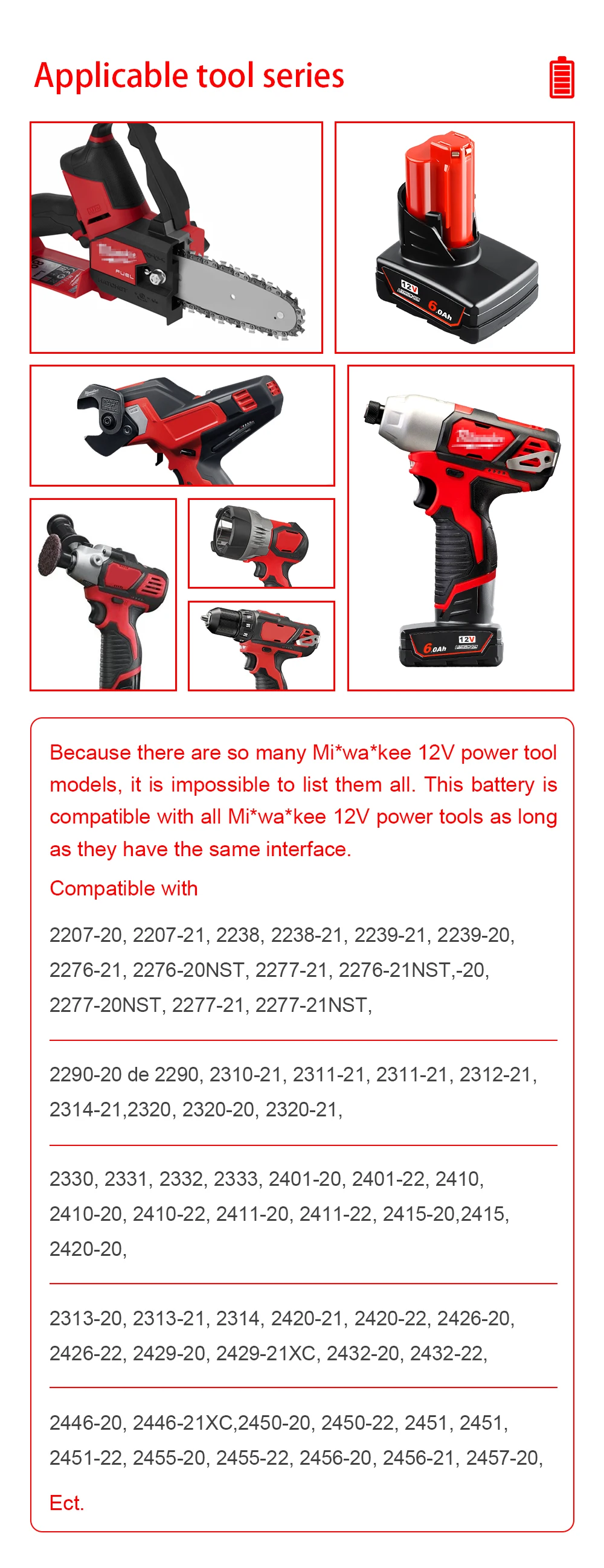 Waitley 12V 6Ah 9Ah Li-Ionen-Akku für Milwaukee 12V Elektrowerkzeuge M12 Kabelloser Bohrer Lithium-Ionen-Batterien 48-11-2402 – Detail 6