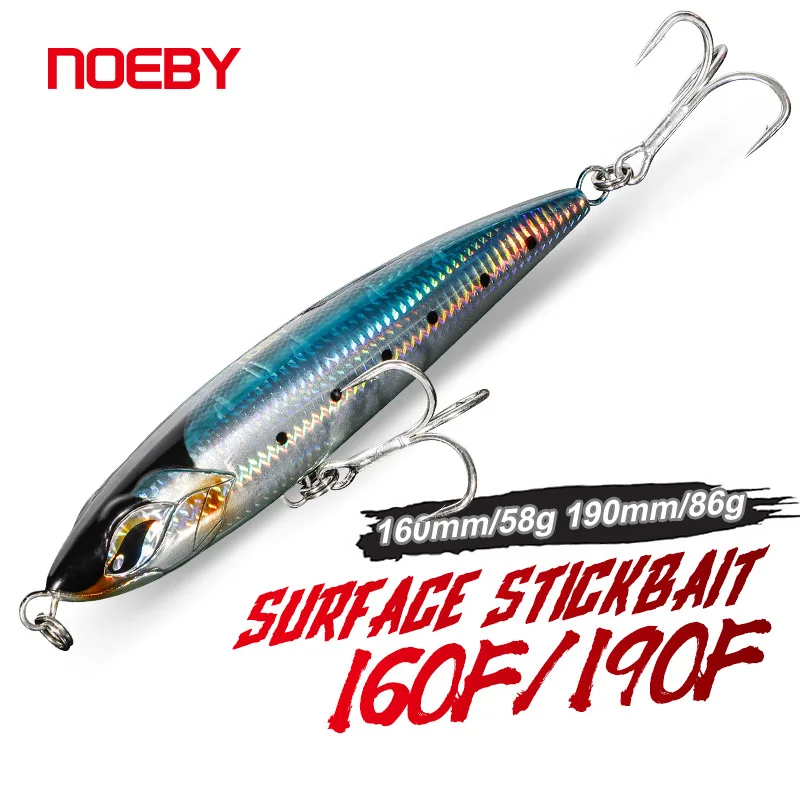 NOEBY Stickbait Pencil Angelköder 160mm 58g 190mm 86g Schwimmender Oberflächenköder Big Game Hard Bait GT Thunfisch Meeresangelköder