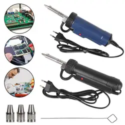 Desoldering Machine Automatic Electric Solder Tin Sucker Vacuum Soldering Remove Pump&3Nozzle Desoldering Pump Soldering iron to