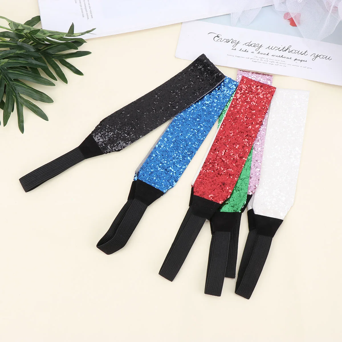 

6PCS Sequin Headbands Sparkling Glitter Hairband Elastic Non Slip Bright Colors Vibrant Outfits Stylish Birthday Party Cosplay