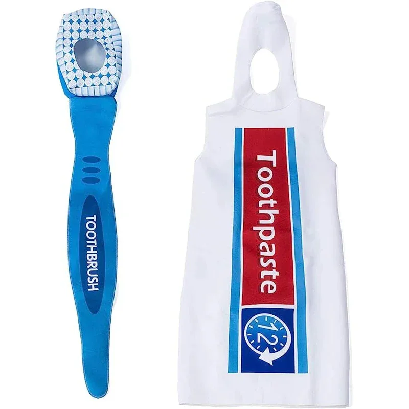 Una arena de osos adulto divertido pareja Halloween vestir cepillo de dientes y disfraz de pasta de dientes 2025 nuevo