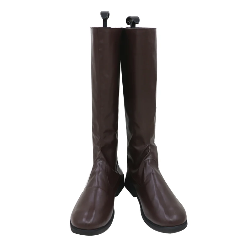 أحذية Megami Tensei 5 Shohei Yakumo التأثيرية باللون البني الداكن مصنوعة يدويًا من الجلد الصناعي