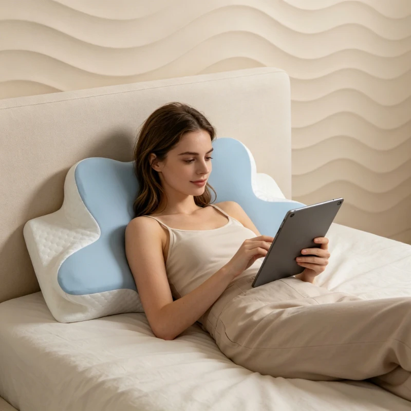 Almohada Ortopédica Cervical de Espuma Viscoelástica Butterfly, Almohada Ergonómica de Rebote Lento para Masaje del Cuello y Dormir