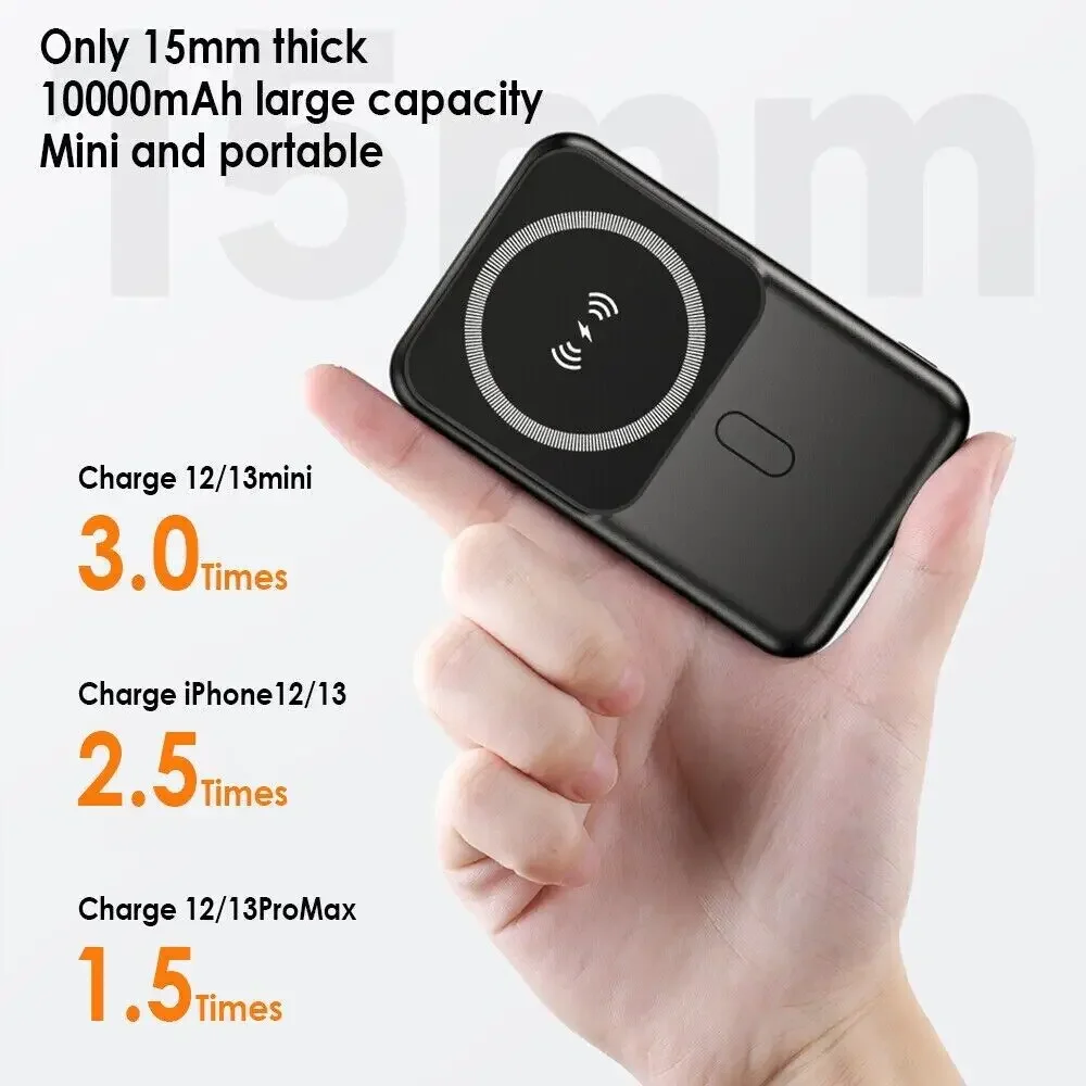 100% New Portable Magnetic Power Bank Wireless External Fast Charging 20W Battery Charger Cases for iPhone Xiaomi Samsung Huawei