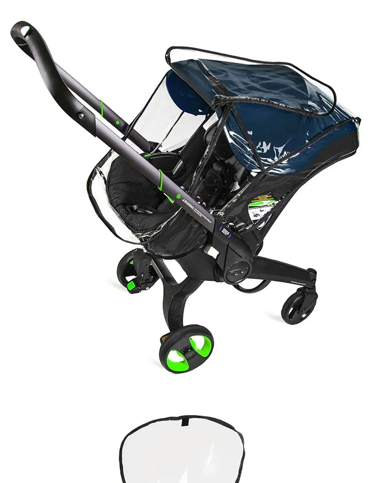 Kinderwagen Regenmantel verdickt transparente PVC Vision Regenschutz für Doona & Foofoo Kinderwagen 3 in 1 Kinderwagen Zubehör – Detail 1