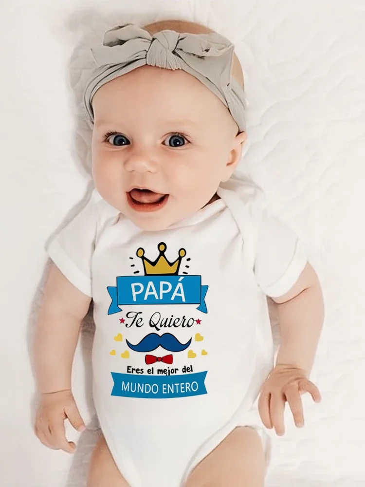 

Подарок на день отца Одежда для новорожденных наряды на День отца Хлопковые комбинезоны для новорожденных с коротким/длинным рукавом костюмы для малышей