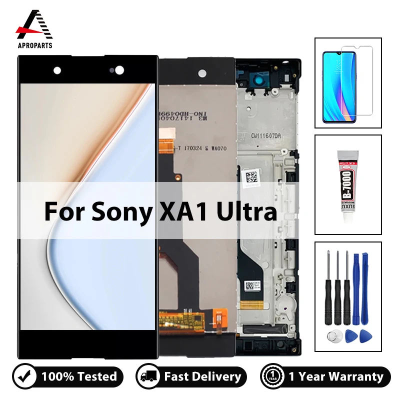 

LCD Display For Sony C7 XA1Ultra Touch Screen Digitizer For SONY Xperia XA1Ultra High Quality Assembly With Frame Replacement